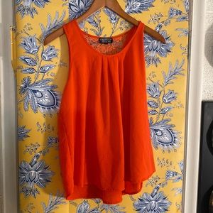 PAPERMOON FOR STITCH FIX size M orange tank with laces back
